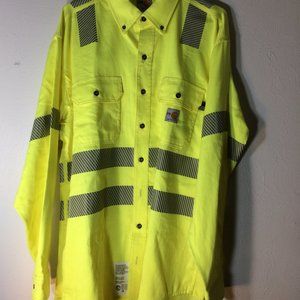 Safety flame resistant men's button down foreman's shirt